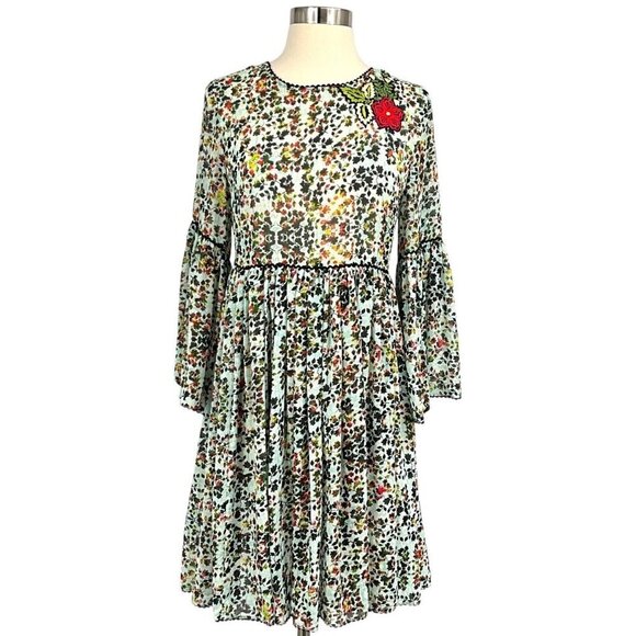 Anthropologie Dresses & Skirts - Anthropologie x Bhanuni by Jyoti Libra Embroidered Dress Size XS / S Floral